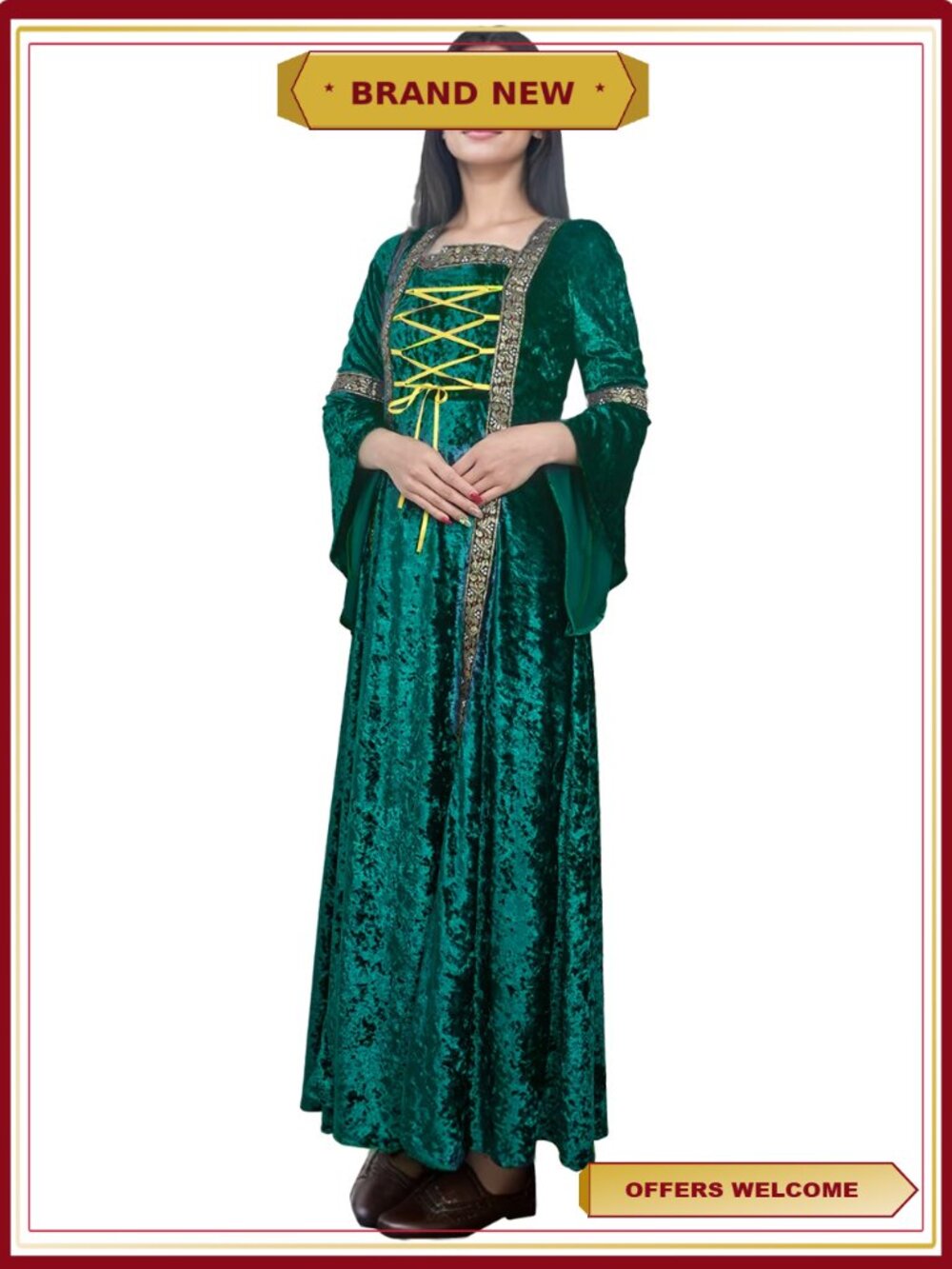 Victorian Medieval Gothic Renaissance Dress with Belt